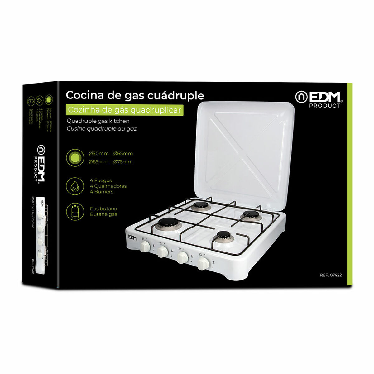 Cucina a Gas EDM 07422 Bianco 1500 W